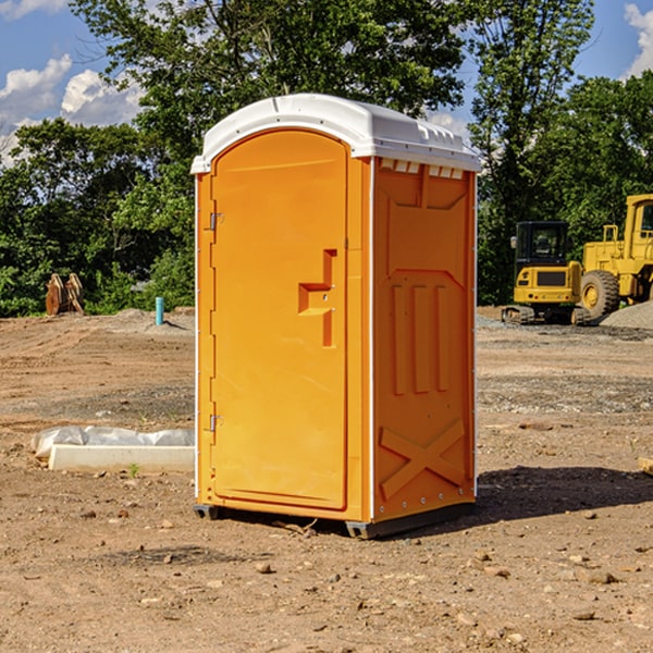 how often are the portable restrooms cleaned and serviced during a rental period in Fieldon Illinois